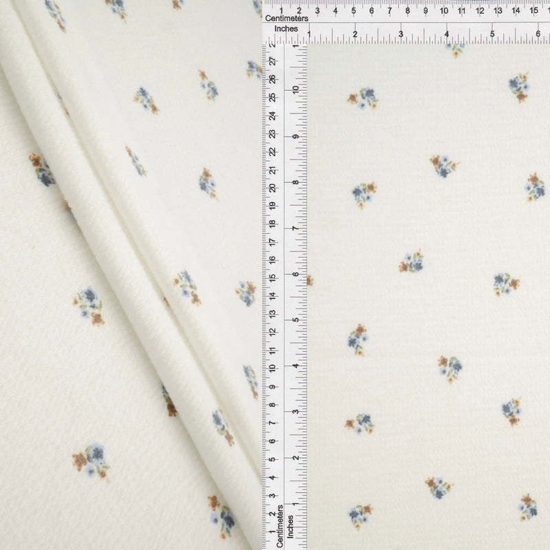 1 Yard Knit Gauze Ditsy Print Fabric 130 GSM, 52'' Wide Polyester Cotton Spandex Blend