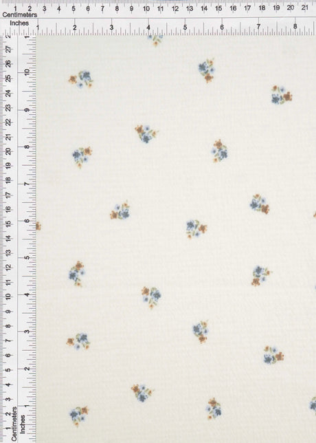 1 yarda de tela de gasa de punto con estampado pequeño, mezcla de poliéster, algodón y spandex de 130 GSM, ancho de 52"