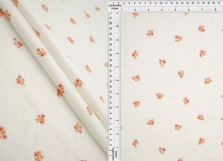 1 Yard Knit Gauze Ditsy Print Fabric 130 GSM, 52? Wide Polyester Cotton Spandex Blend