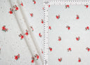 1 yarda de tela de jacquard de punto DTY con estampado de ojales pequeños, mezcla elástica de poliéster y spandex, ancho 58/60 pulgadas