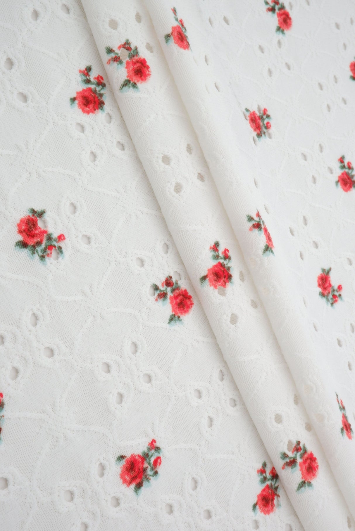Ditsy Eyelet Jacquard DTY Knit Fabric