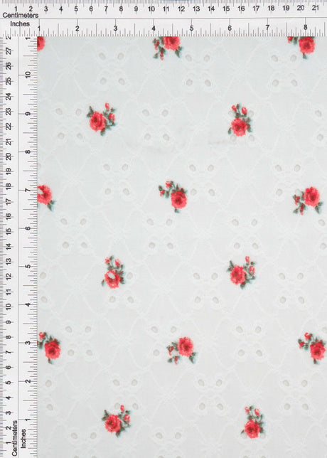 1 Yard DTY Knit Jacquard Ditsy Eyelet Print Fabric Stretch Polyester Spandex 58/60 Inches Wide