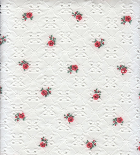 1 Yard DTY Knit Jacquard Ditsy Eyelet Print Fabric Stretch Polyester Spandex 58/60 Inches Wide