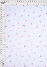 Pointelle Ribbed Knit Lavender Floral