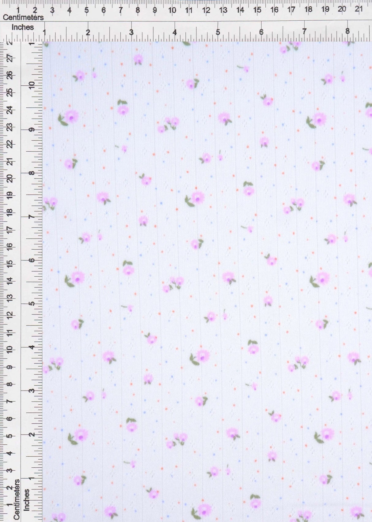 1 Yard Cotton Style Pointelle Ditsy Print Fabric 220 GSM Poly Spandex Knit 58/60" Width