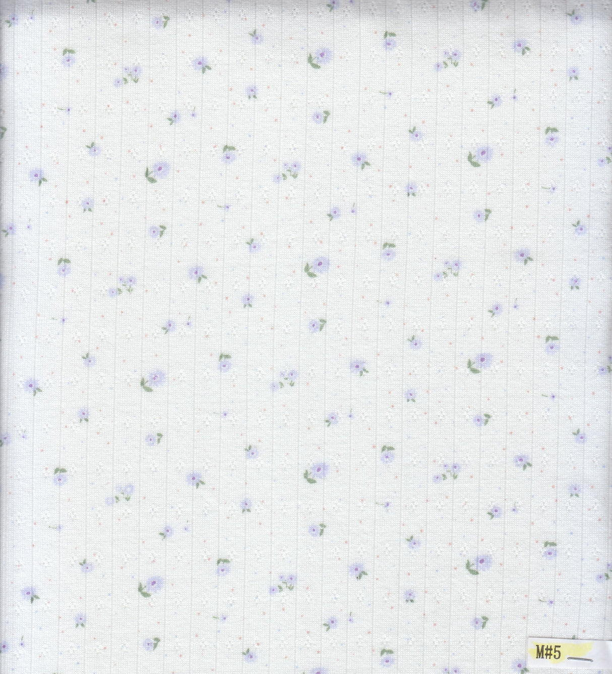 Pointelle Ribbed Knit Lavender Floral