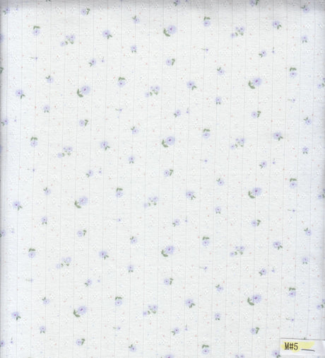 1 Yard Cotton Style Pointelle Ditsy Print Fabric 220 GSM Poly Spandex Knit 58/60" Width