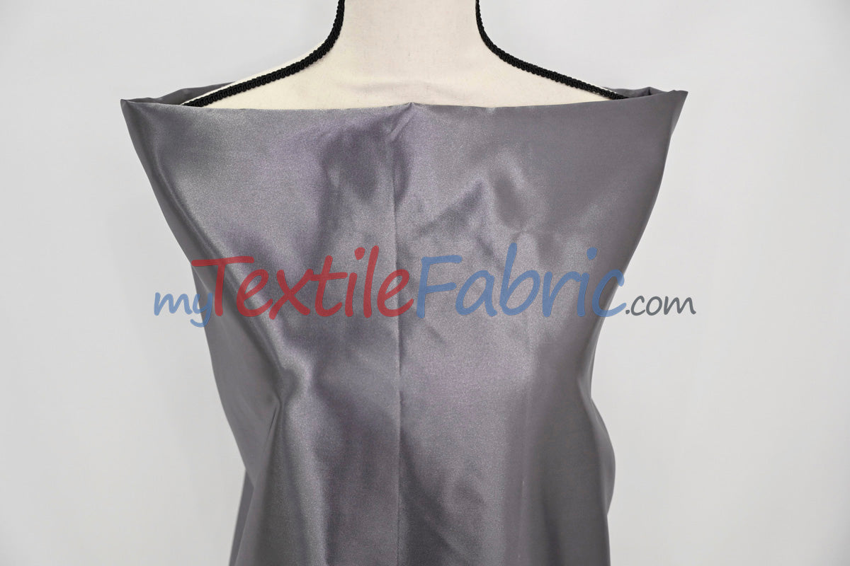 Bridal Satin Polyester Fabric - Shiny Solid, 58/60" Width, Multiple Colors (Yards, Bolts, Sample Swatches)