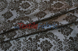 Damask Flocking Taffeta Fabric - Flocking Velvet Damask, 58/60" Width (1 Yard)
