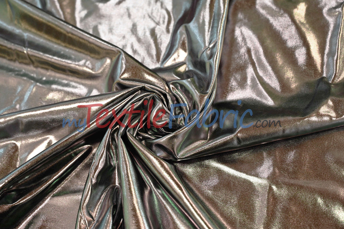 Metallic Foil Spandex Lame Spandex Fabric - All Over Foil, 60" Width (1 Yard)