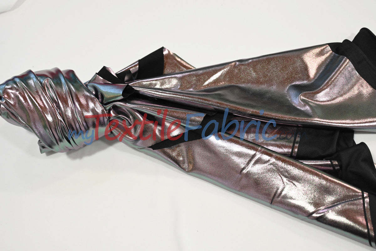 Metallic Foil Spandex Lame Spandex Fabric - All Over Foil, 60" Width (1 Yard)