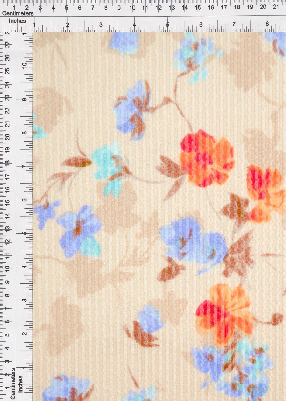 1 Yard Double Knit Cozy Floral Print Fabric 77% Polyester Rayon Blend 56/57 Inch Width