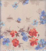 1 Yard Double Knit Cozy Floral Print Fabric 77% Polyester Rayon Blend 56/57 Inch Width
