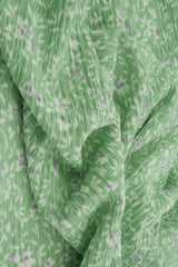 Floral Crinkle Woven Fabric Sage