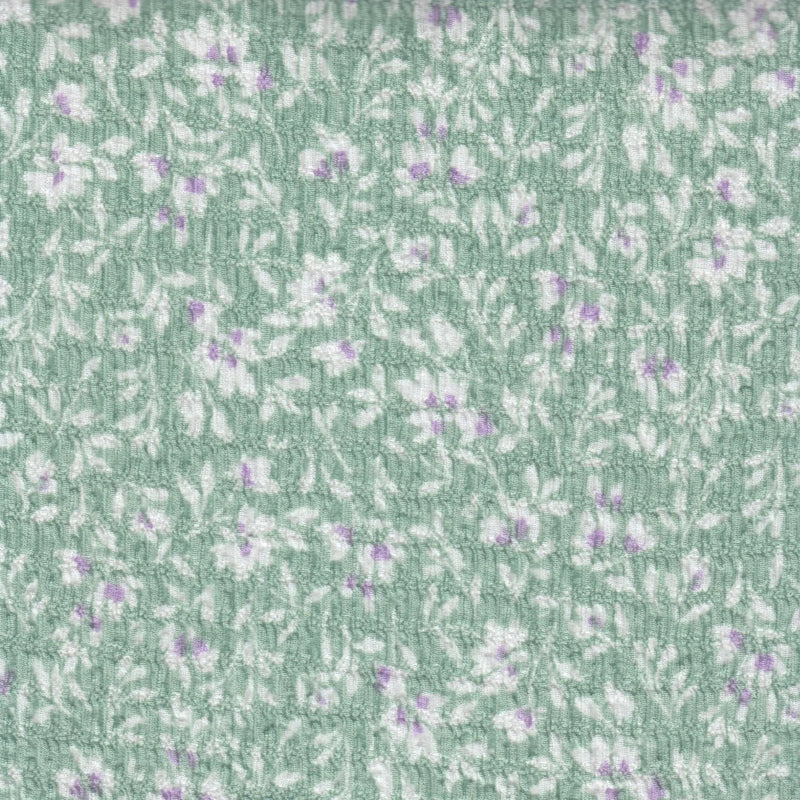 Crinkle Knit Floral Print Fabric Stretch Polyester Blend 58/59" Wide