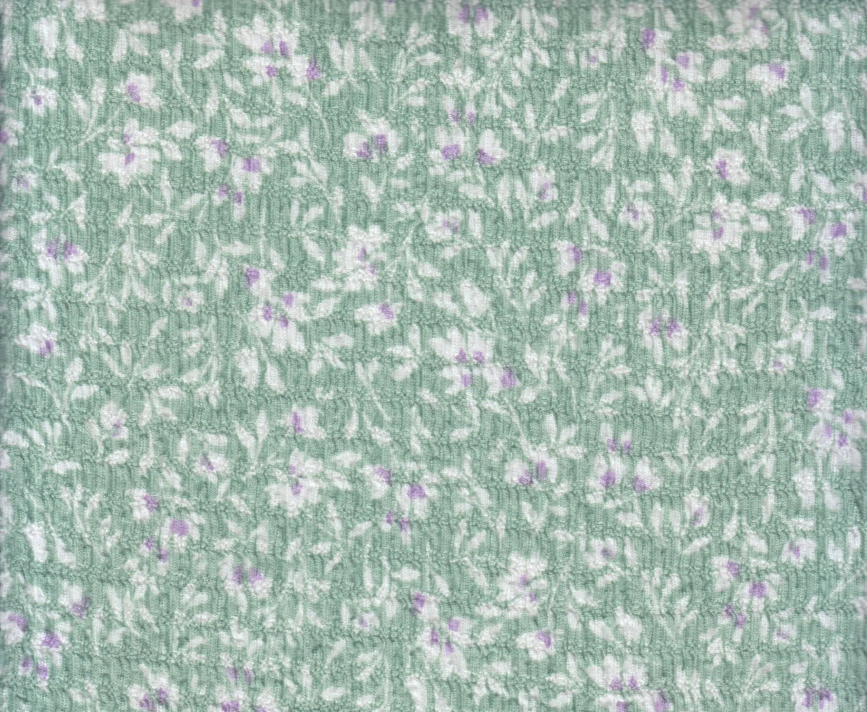 Crinkle Knit Floral Print Fabric Stretch Polyester Blend 58/59" Wide
