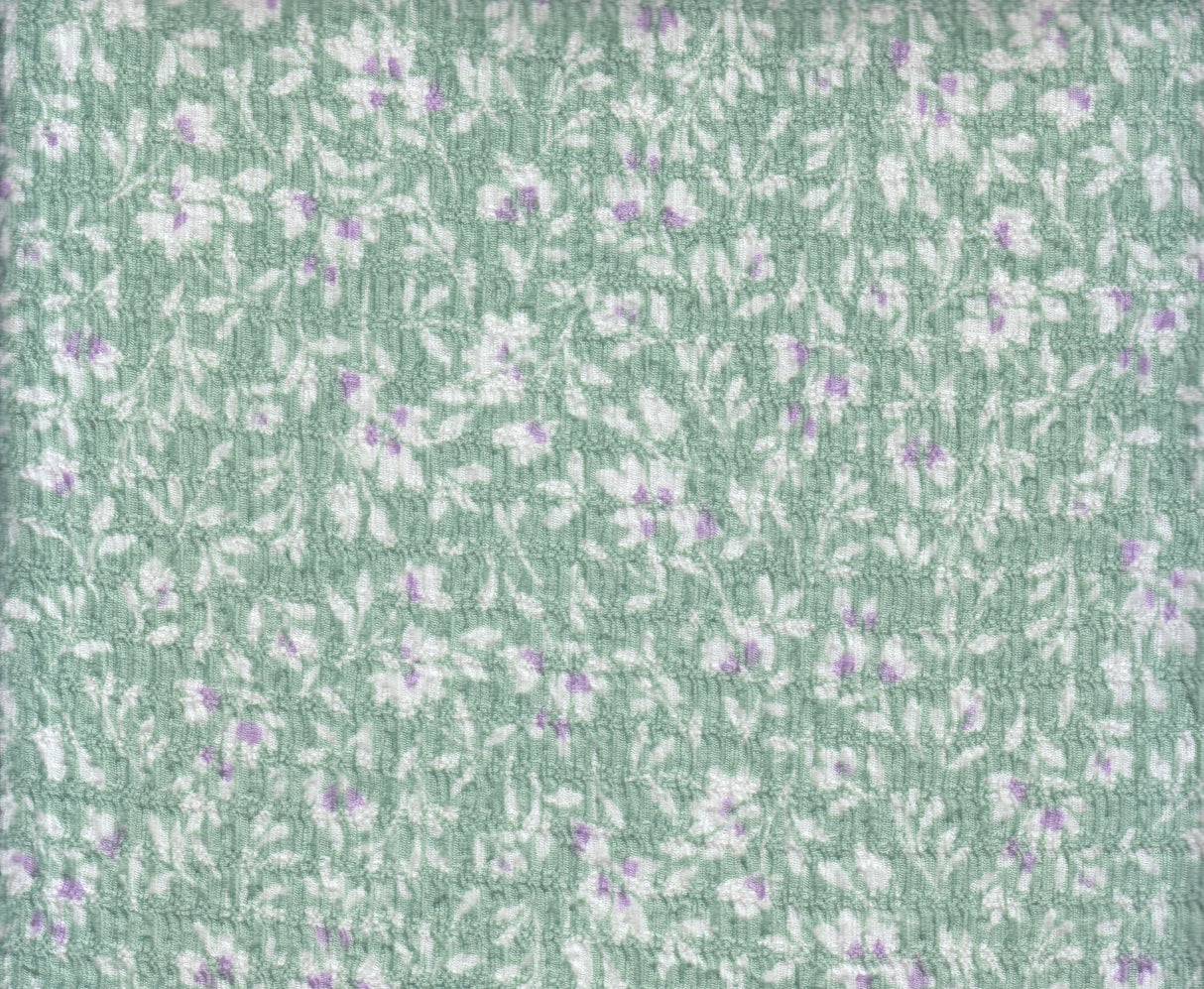 Floral Crinkle Woven Fabric Sage