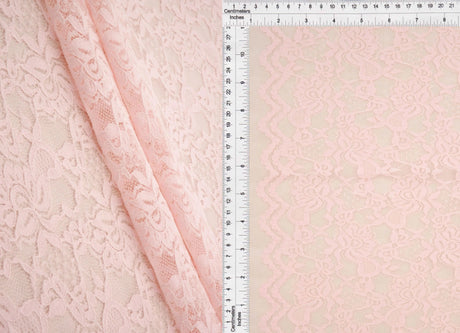 1 Yard Floral Double Border Lace Fabric, 57/58? Wide Nylon Spandex Blend
