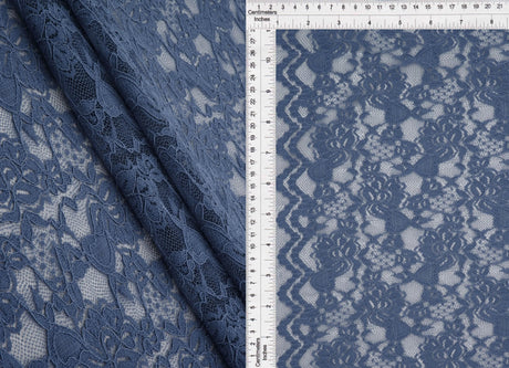 1 Yard Floral Double Border Lace Fabric, 57/58? Wide Nylon Spandex Blend