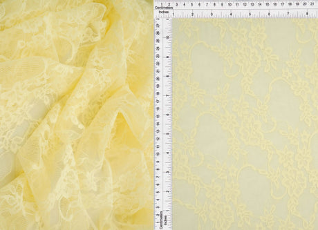 Floral Lace Fabric 92 Nylon 8 Spandex Soft Stretch Lightweight 58/60 Inches Wide