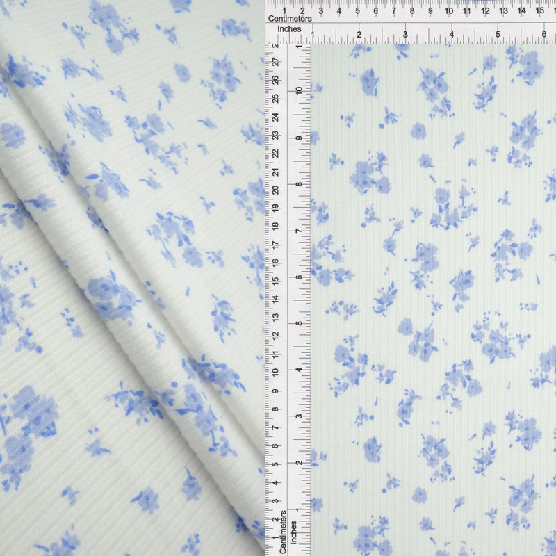 1 Yard Poly Rayon Spandex Double Knit Fabric Cozy Stripe Print Soft Stretch 57" Width