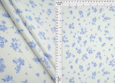 4×2 Yummy Rib Ditsy Print Knit 87% Polyester, 13% Spandex, 58/59? Width Soft Stretch Fabric
