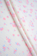 Floral Rib Knit Fabric Pink