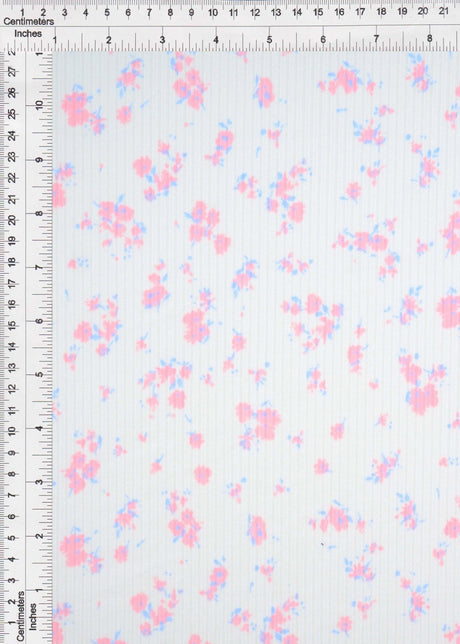 1 Yard 4×2 Yummy Rib Ditsy Print Knit 87% Polyester, 13% Spandex, 58/59'' Width Soft Stretch Fabric
