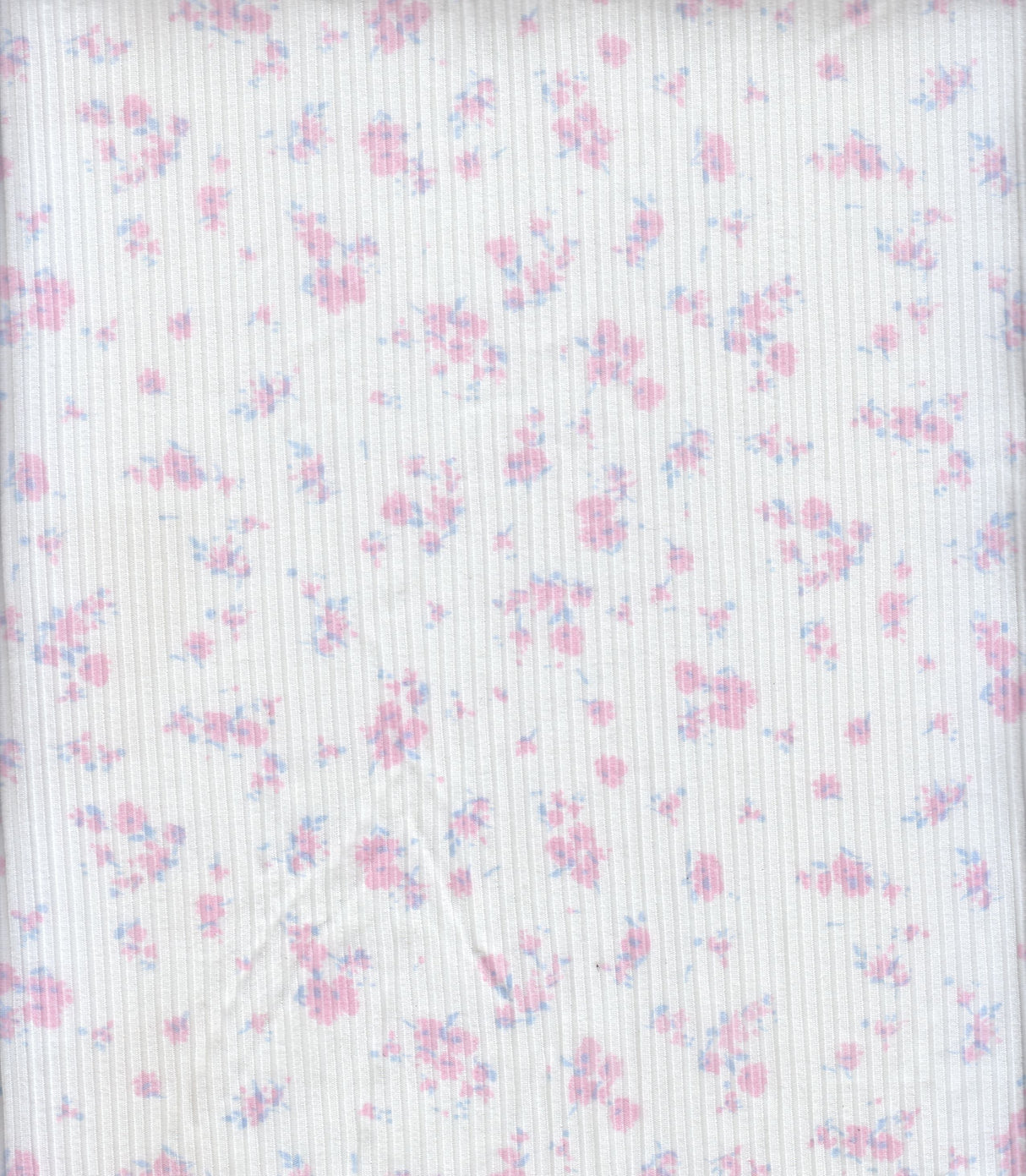 Floral Rib Knit Fabric Pink