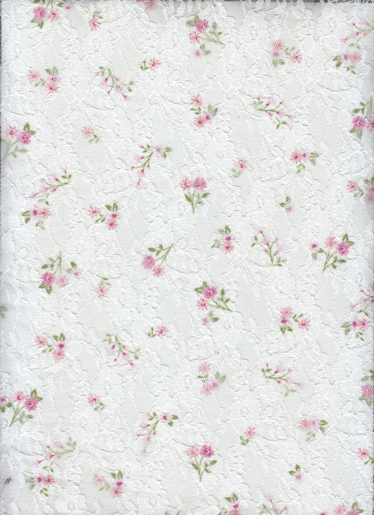 1 Yard Ditsy Printed Lace Fabric, 56/58? Wide Polyester Spandex Blend