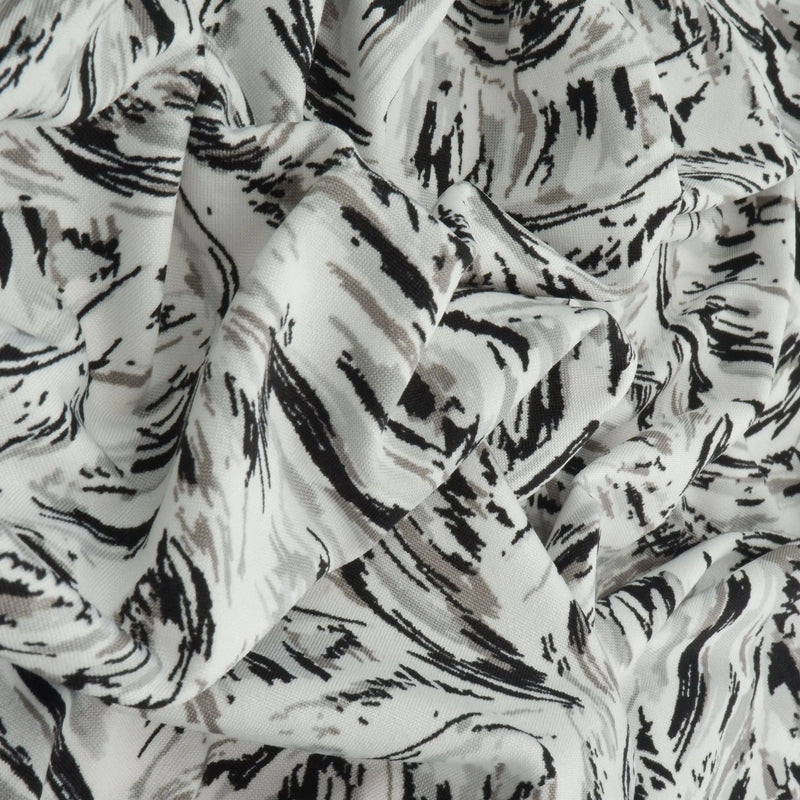 1 Yard DTY Feather Print Knit Fabric, 58/60? Wide Polyester Spandex Blend