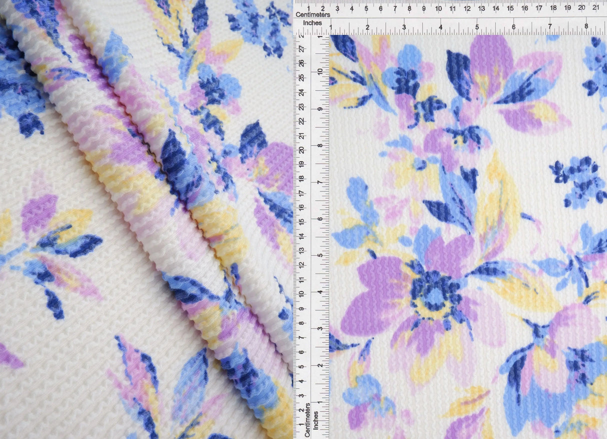 1 Yard Cozy Floral Double Knit Fabric Polyester Rayon Spandex Blend 56 Inch Medium Weight Stretch