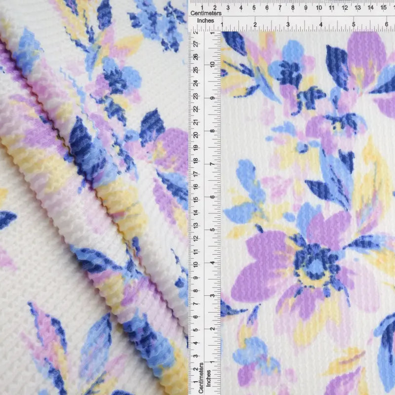 1 Yard Cozy Floral Double Knit Fabric Polyester Rayon Spandex Blend 56/57 Inch Medium Weight Stretch