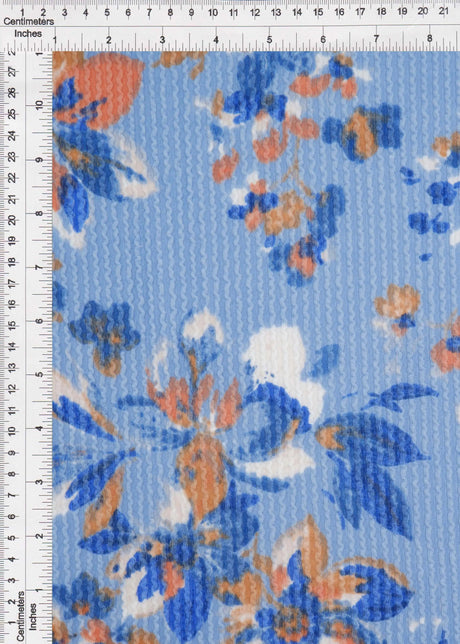 1 Yard Cozy Double Knit Floral Print Fabric Stretch Polyester Rayon Spandex 56/57 Inches Wide
