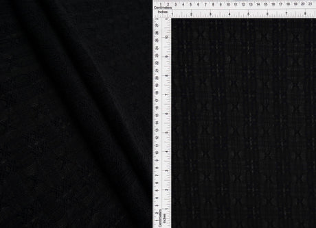 Stripe Lace Fabric 1 Yard Stretch Lightweight Sheer Material 52" Wide for Sewing and Apparel
