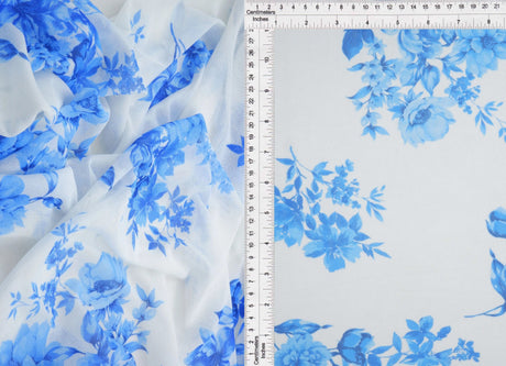 1 Yard Mesh Flower Digital Print Fabric, 56/58? Wide Polyester Spandex Blend