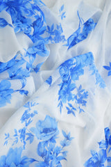 1 Yard Mesh Flower Digital Print Fabric, 56/58? Wide Polyester Spandex Blend