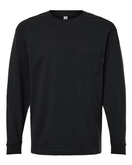 American Apparel Unisex Super Heavyweight Long Sleeve Pocket Tee