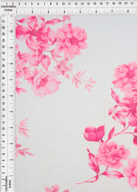 1 Yard Mesh Flower Digital Print Fabric, 56/58? Wide Polyester Spandex Blend