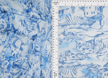 1 Yard Digital Toile Mesh Knit Fabric, 56/58? Wide Polyester Spandex Blend