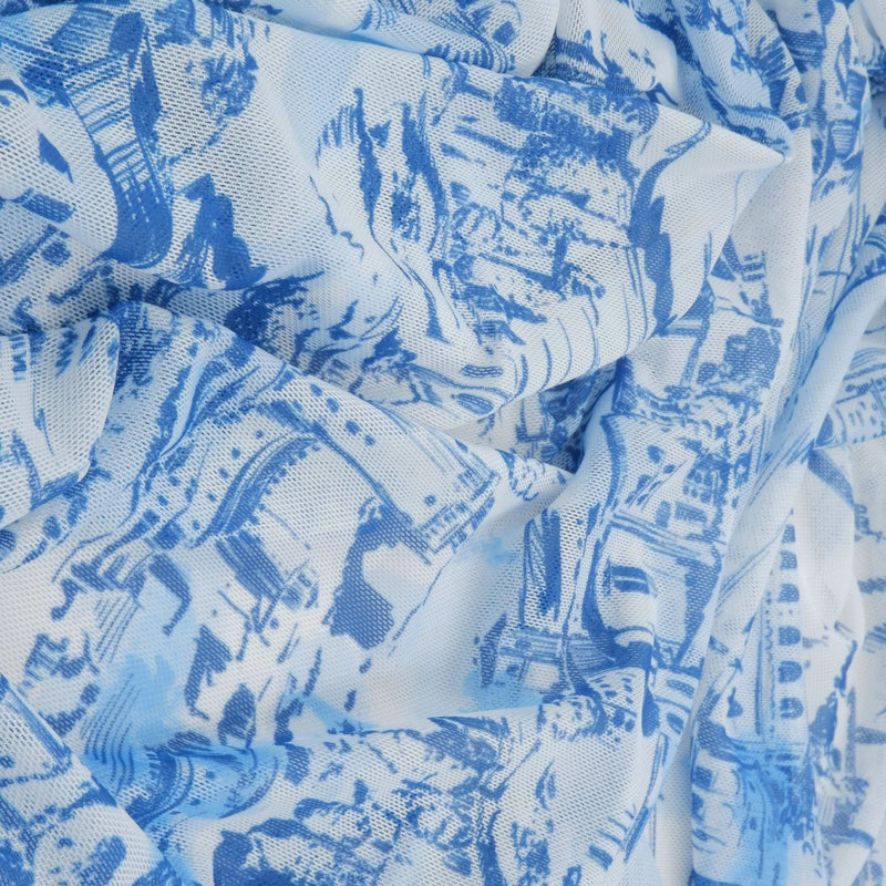 1 Yard Digital Toile Mesh Knit Fabric, 56/58'' Wide Polyester Spandex Blend