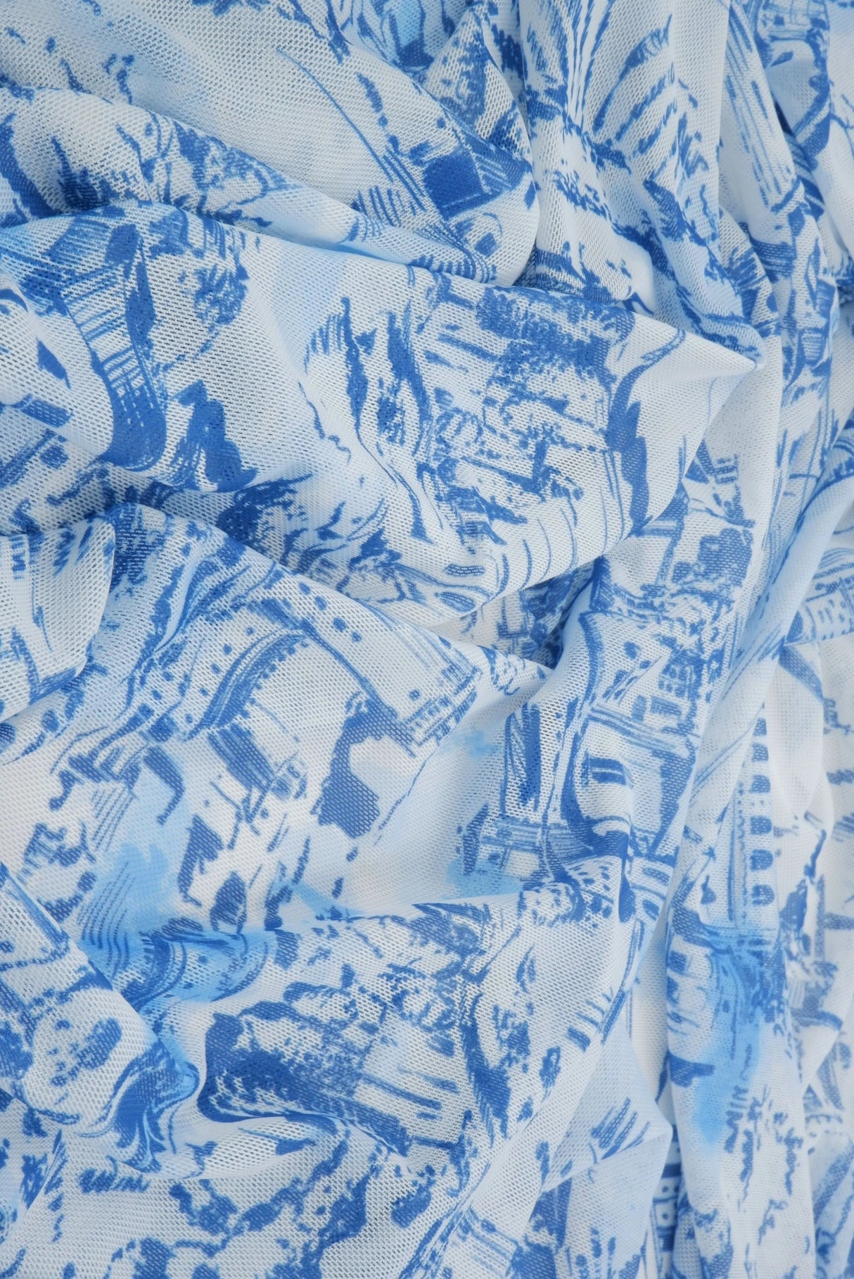1 Yard Digital Toile Mesh Knit Fabric, 56/58? Wide Polyester Spandex Blend