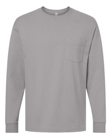 American Apparel Unisex Super Heavyweight Long Sleeve Pocket Tee