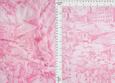 1 Yard Digital Toile Mesh Knit Fabric, 56/58? Wide Polyester Spandex Blend