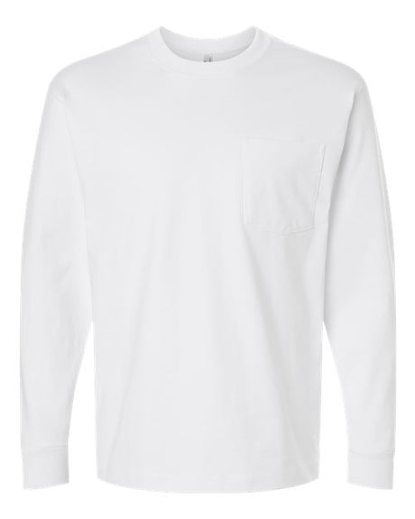 American Apparel Unisex Super Heavyweight Long Sleeve Pocket Tee