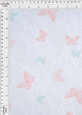 Digital Butterfly Lace Print Fabric 92 Poly 8 Span Soft Stretch Material 56/58 Inches Wide