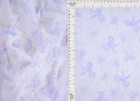 Bow Digital Print Lace Fabric Ivory Lavender