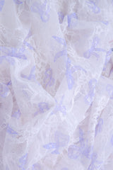 Bow Digital Print Lace Fabric Ivory Lavender