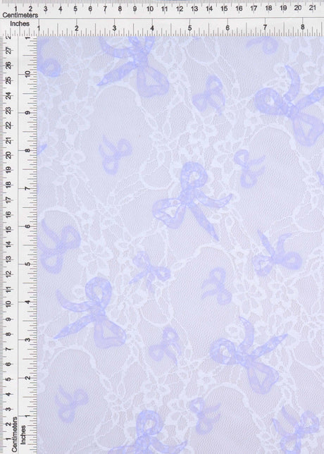 1 Yard Digital Bow Lace Print Fabric 1 Yard Soft Stretch Lightweight 56/58" Wide