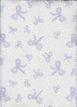 Bow Digital Print Lace Fabric Ivory Lavender